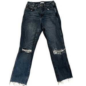 Good American Good Curve High Waist Raw Hem Straight Leg Jeans Womens 4/27